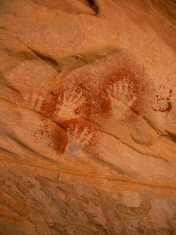 Pictographs in Fishmouth Cave