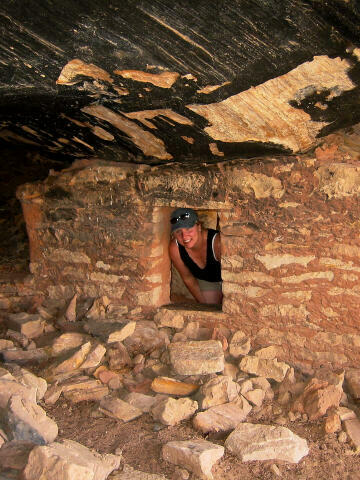 Shauna exploring Fishmouth Ruins.