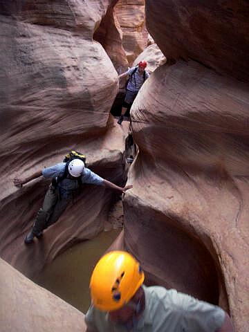 Some folks will go to great effort to keep their feet dry.