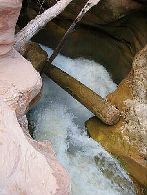 The torrent above the waterfall