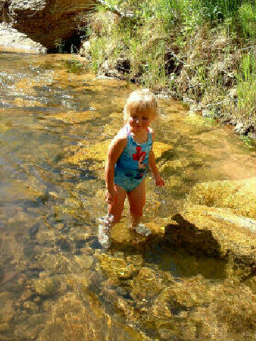 Serria cooling off on the Hike