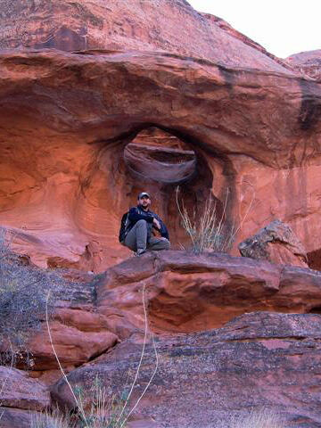 Marc at one of the many arches along the route.