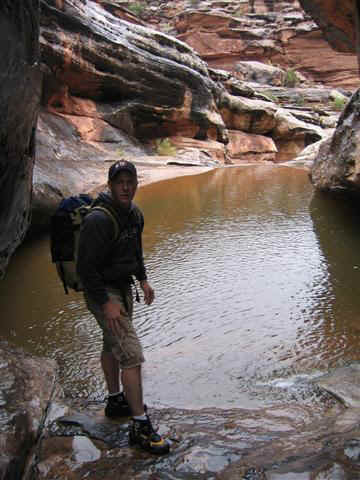 Justin Eatchel at the wading pool.