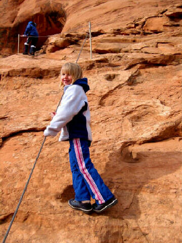 Sierra Climbing the moki steps