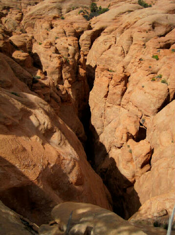 Looking into Winter Camp Slot from the rim.