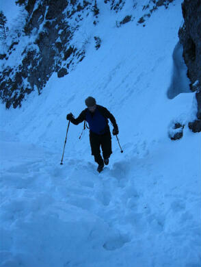 Climbing to the waterfall.