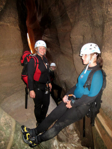 Sierra, Shauna and Stormy in Keyhole Canyon.