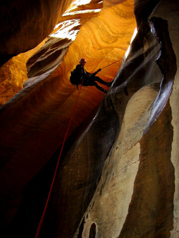 Rappelling into the Cathedral