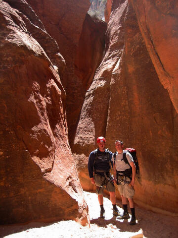 Jason Summers and Devon Gregory at the mouth of Red Hollow.